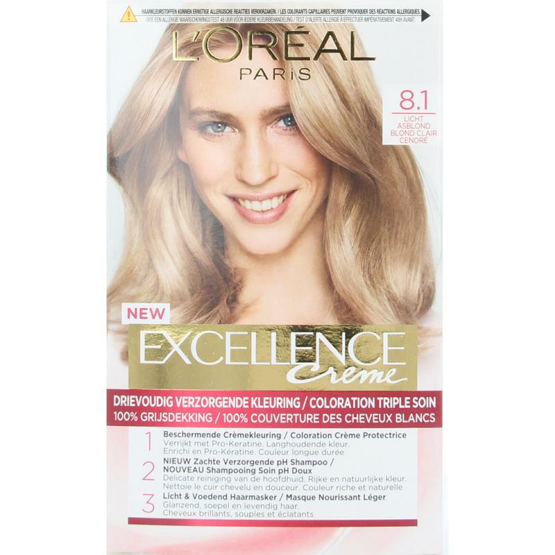 Loreal Excellence 8.1 licht asblond 1set