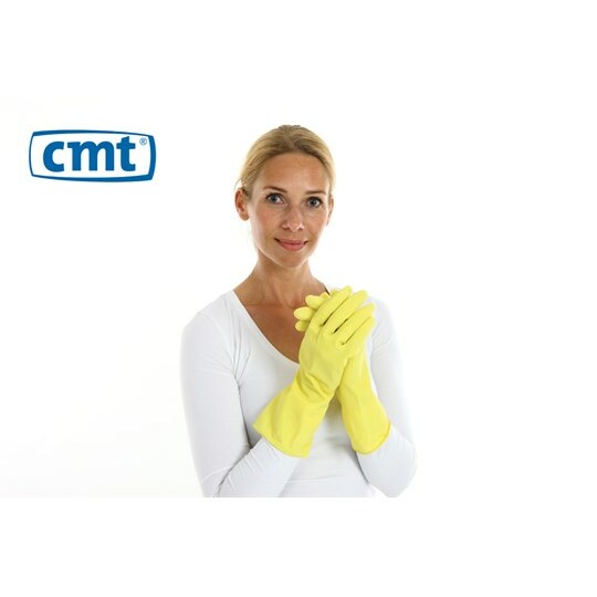CMT Huishoudhandschoen rubber geel S 1paar