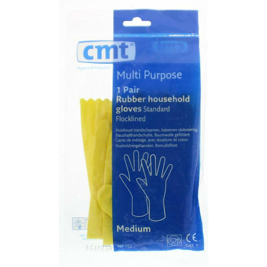 CMT Huishoudhandschoen rubber geel M 1paar