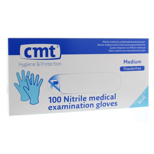 CMT Onderzoekshandschoen nitriel blauw poedervrij maat 100st