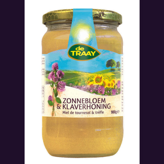 Traay Zonnebloem-klaverhoning 900g