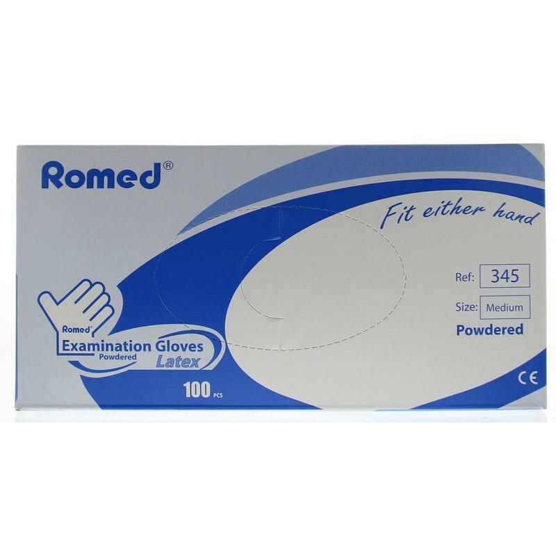 Romed Latex handschoen niet steriel gepoederd M 100st