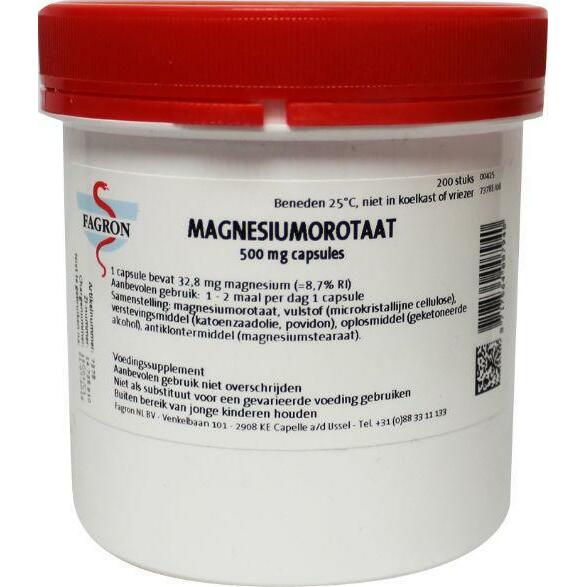 Fagron Magnesium orotaat 500 mg 200ca