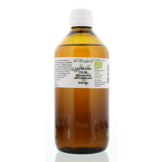 Cruydhof Lijnzaadolie koudgeperst bio 500ml