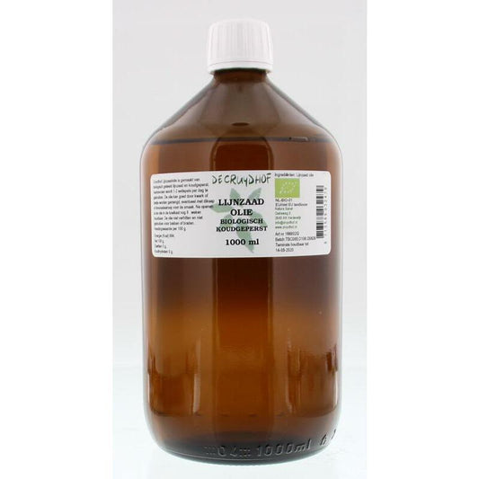 Cruydhof Lijnzaadolie koudgeperst bio 1000ml