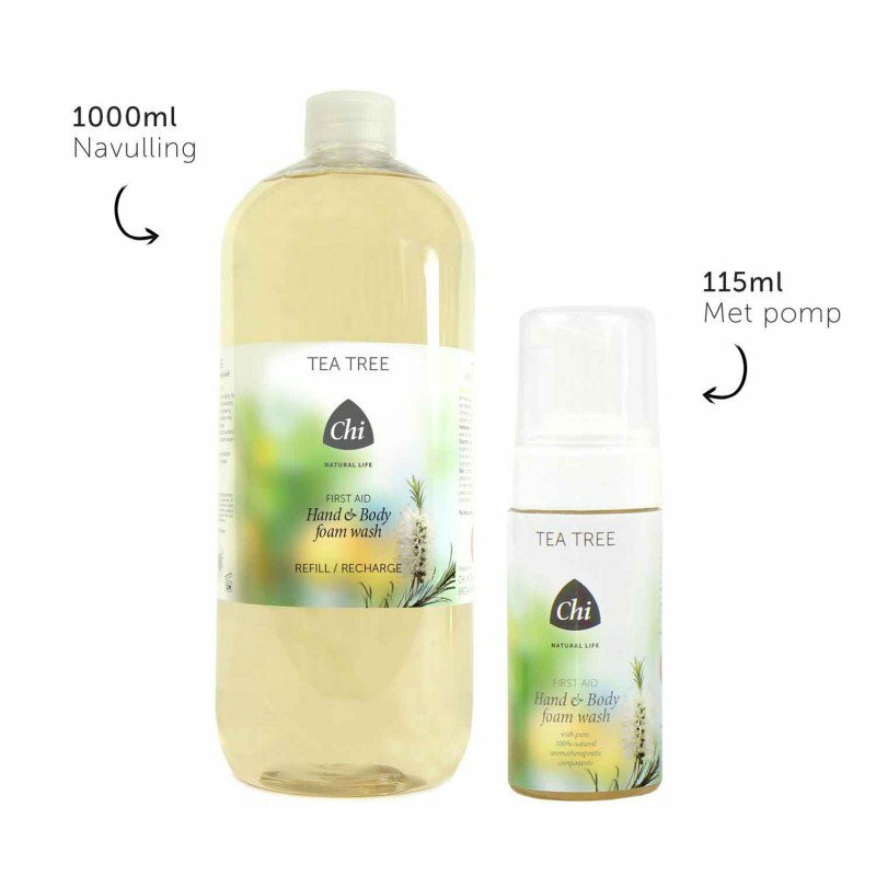 CHI Tea tree hand & body foam wash navulling 1000ml