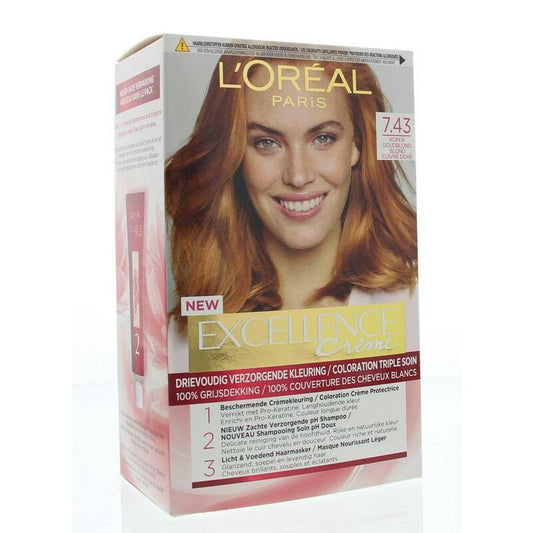 Loreal Excellence 7.43 koper goudblond 1set