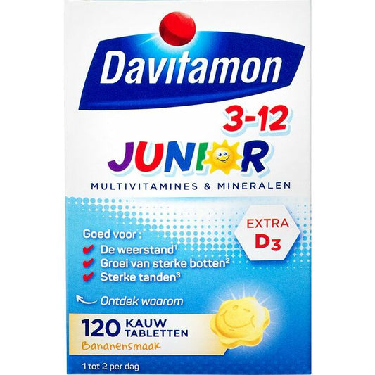 Davitamon Junior 3+ kauwtabletten banaan 120kt