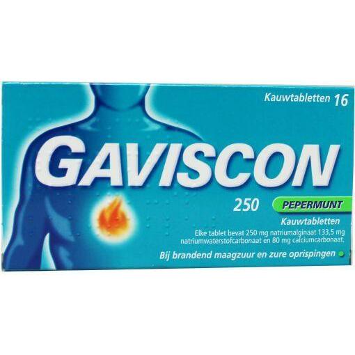 Gaviscon Pepermunt 250 16tb