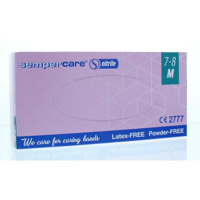 Sempercare Handschoen nitril poedervrij M 100st
