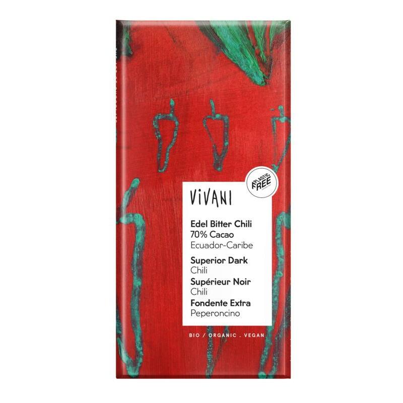 Vivani Chocolade puur superieur chili Ecuador bio 100g