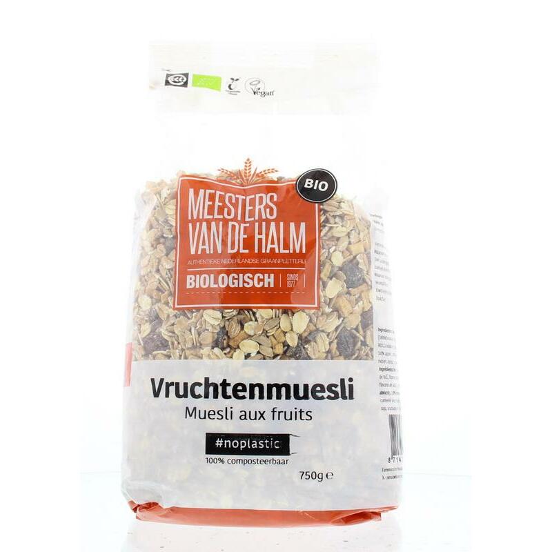 De Halm Muesli vruchten eko bio 750g