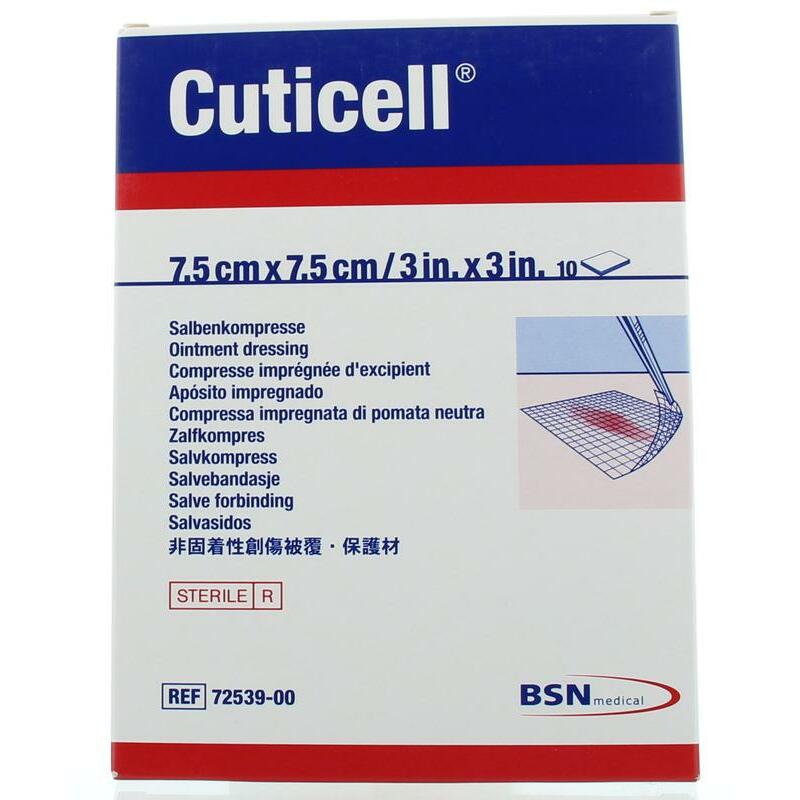 Cuticell Zalfcompres 7.5 x 7.5 cm 10st