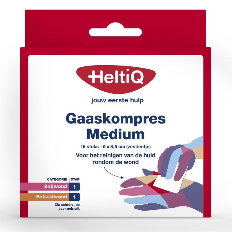 Heltiq Gaaskompres 8.5 x 5 cm zestientje 16st