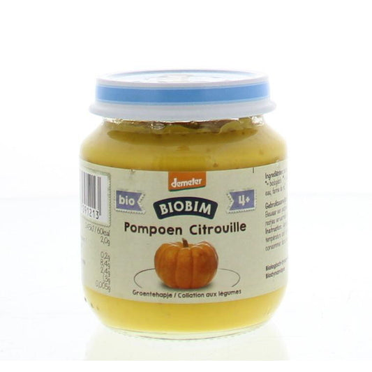 Biobim Pompoen puree 4 maanden Demeter bio 125g