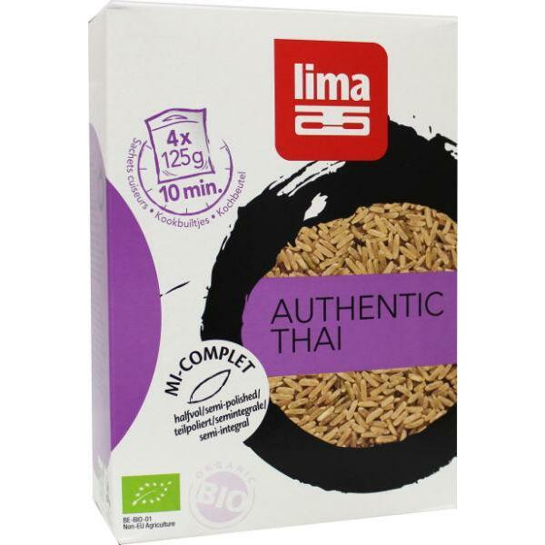 Lima Rijst thai halfvol builtjes 4 x 125 gram bio 4x125g