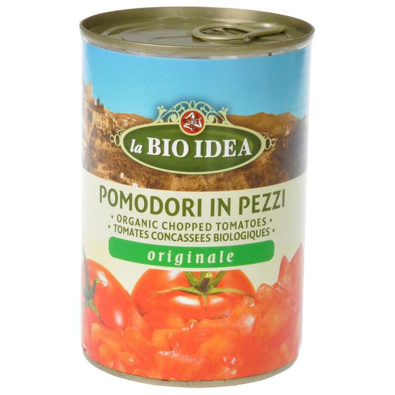 Bioidea Tomatenstukjes in blik bio 400g