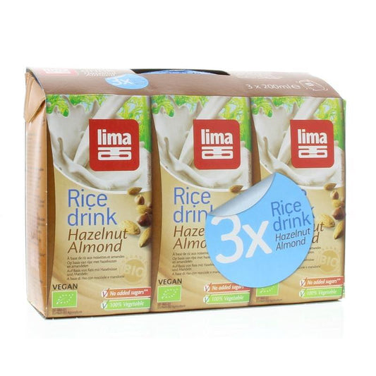 Lima Rice drink hazelnoot-amandel 200ml bio 3st