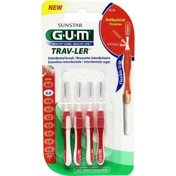 GUM Trav-ler rager 0.8 mm (rood) 4st