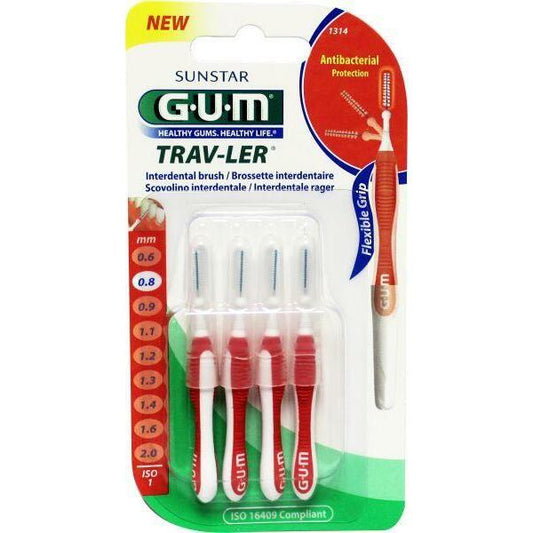 GUM Trav-ler rager 0.8 mm (rood) 4st