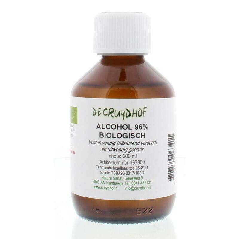 Cruydhof Alcohol 96% inwendig en uitwendig bio 200ml