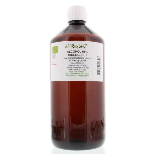 Cruydhof Alcohol 96% inwendig en uitwendig bio 1000ml