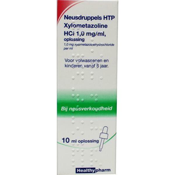 Healthypharm Neusdruppels HTP Xylometazoline HCl 1mg/ml 10ml