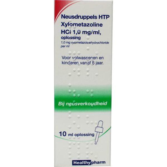 Healthypharm Neusdruppels HTP Xylometazoline HCl 1mg/ml 10ml