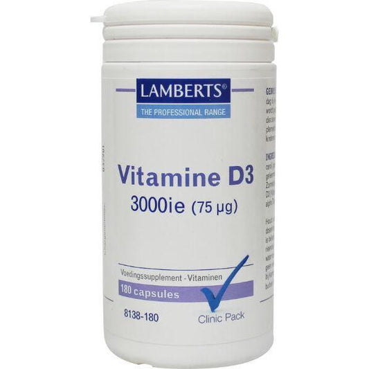Clinicpacks Vitamine D3 3000IE/75mcg 180ca