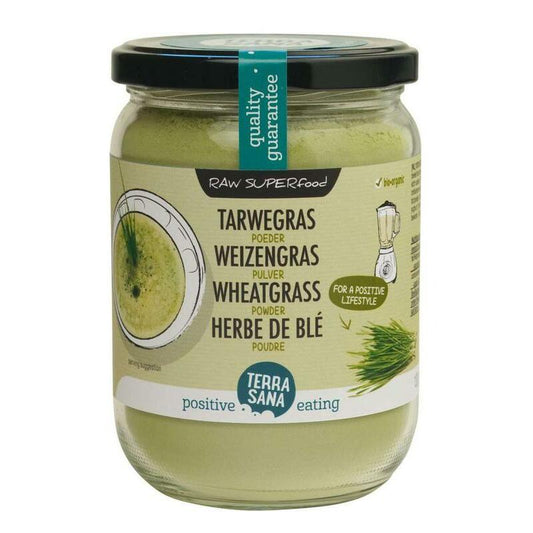 Terrasana Raw tarwegras poeder in glas bio 130g