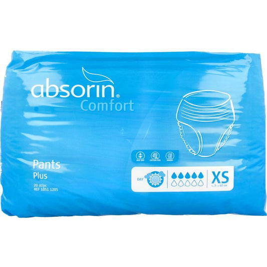 Absorin Comfort pants plus maat XS tot 55cm 20st
