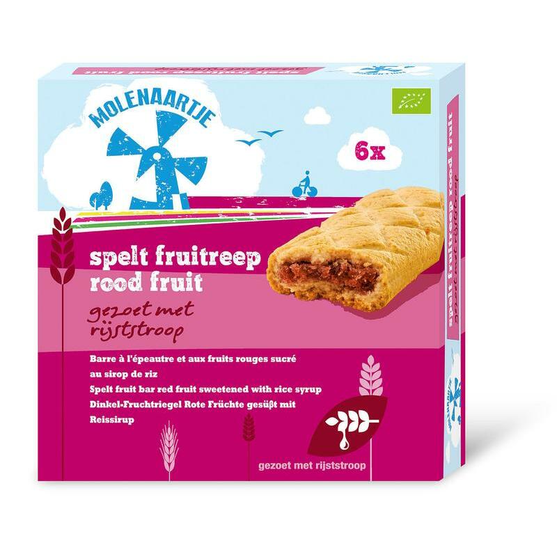Molenaartje Spelt fruitreep rood fruit bio 180g