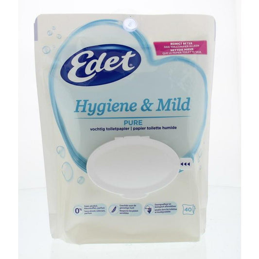 Edet Vochtig toiletpapier hygiene & mild pure 40st