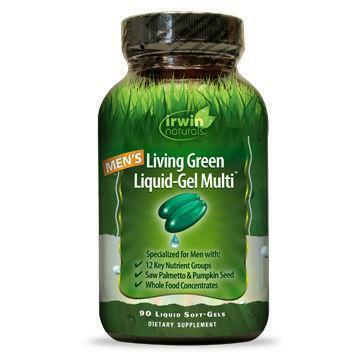 Irwin Naturals Living green liquid gel multi for men 120sft