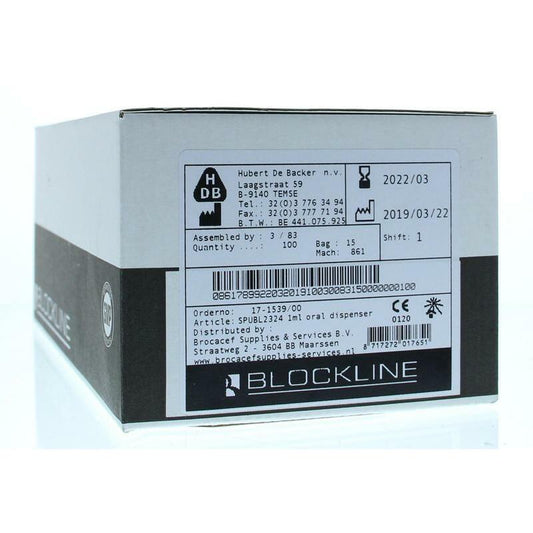 Blockline Spuit helder 1 ml zonder tip cap 100st