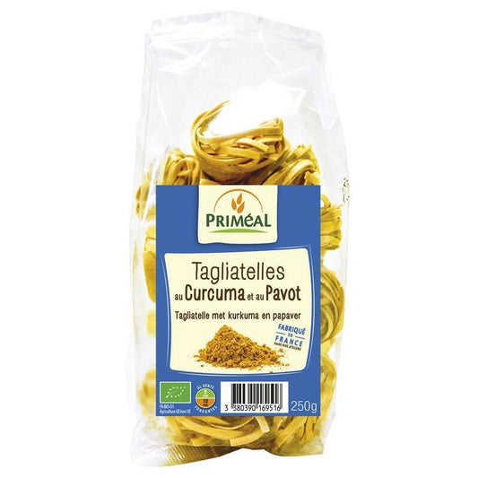Primeal Tagliatelle kurkuma papaver bio 250g