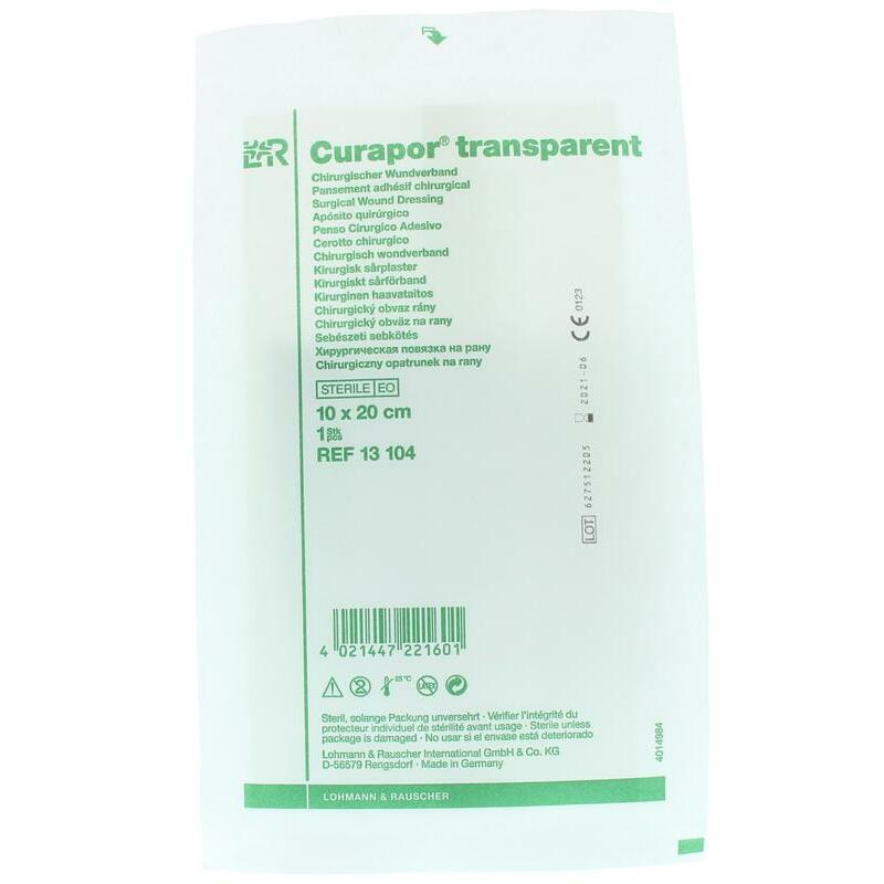 Curapor Transparant 10 x 20cm steriel 1st