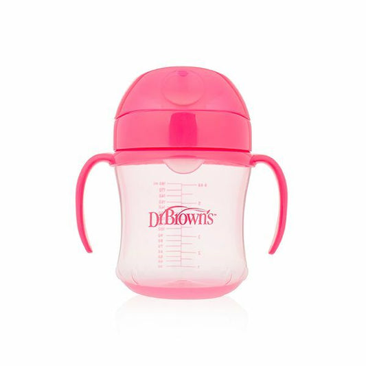 Dr Brown's Drinkbeker roze 180 ml zachte tuit 1st