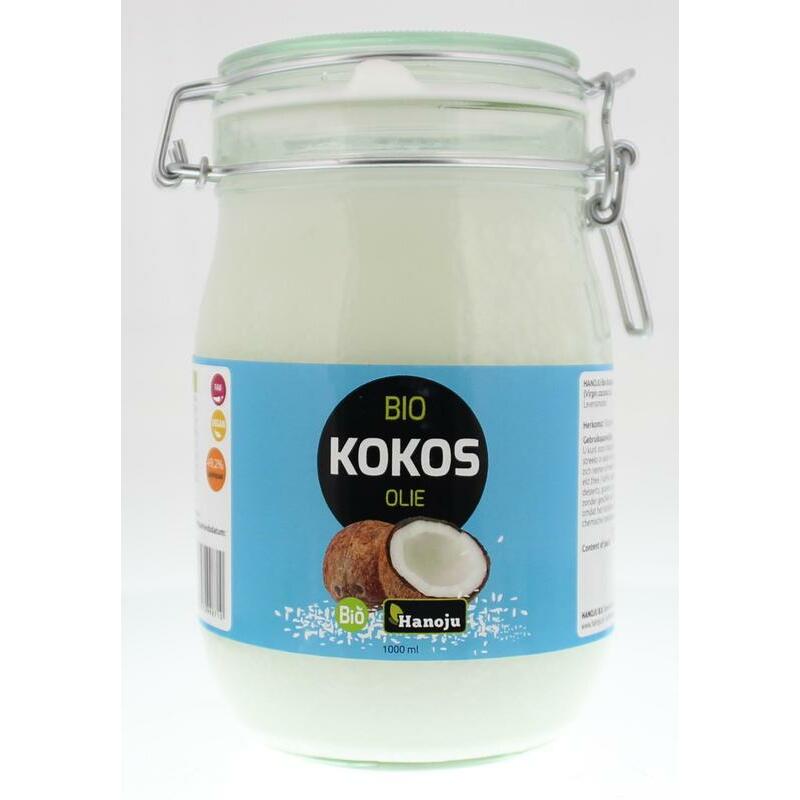 Hanoju Kokosolie virgin beugelglas bio 1000ml