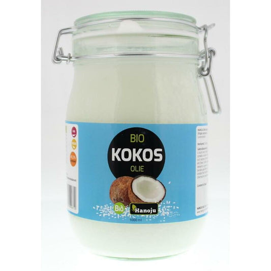 Hanoju Kokosolie virgin beugelglas bio 1000ml