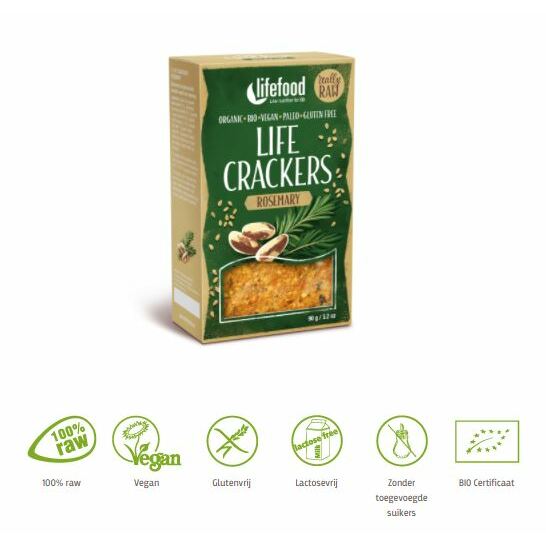 Lifefood Life crackers rozemarijn bio 90g