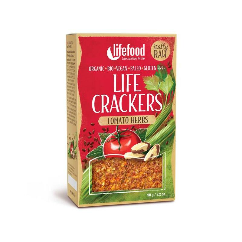 Lifefood Life crackers tomaat kruiden bio 90g