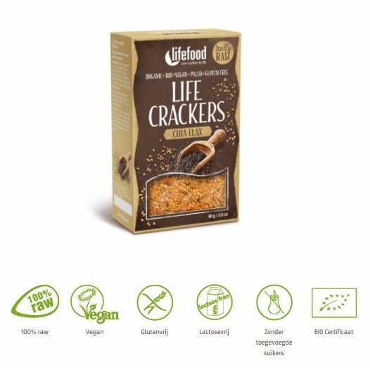 Lifefood Life crackers chia lijnzaad bio 80g