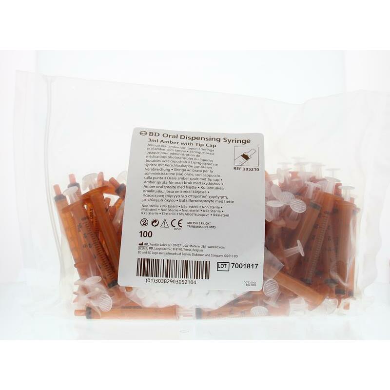 BD Orale spuit opaak 3ml 100st