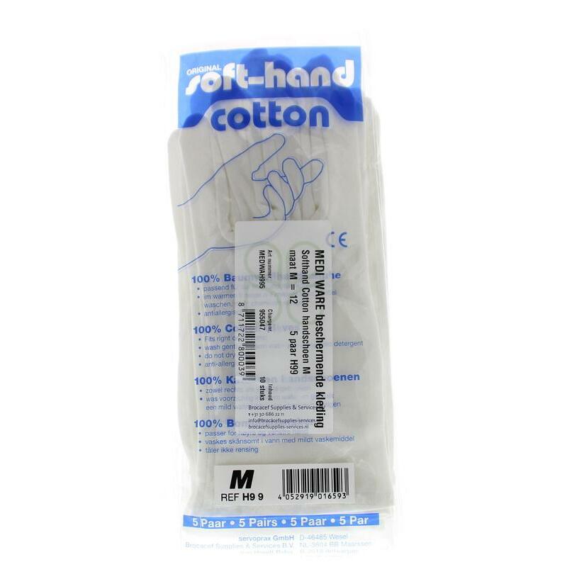 Softhand Verbandhandschoen soft cotton M 12 5paar