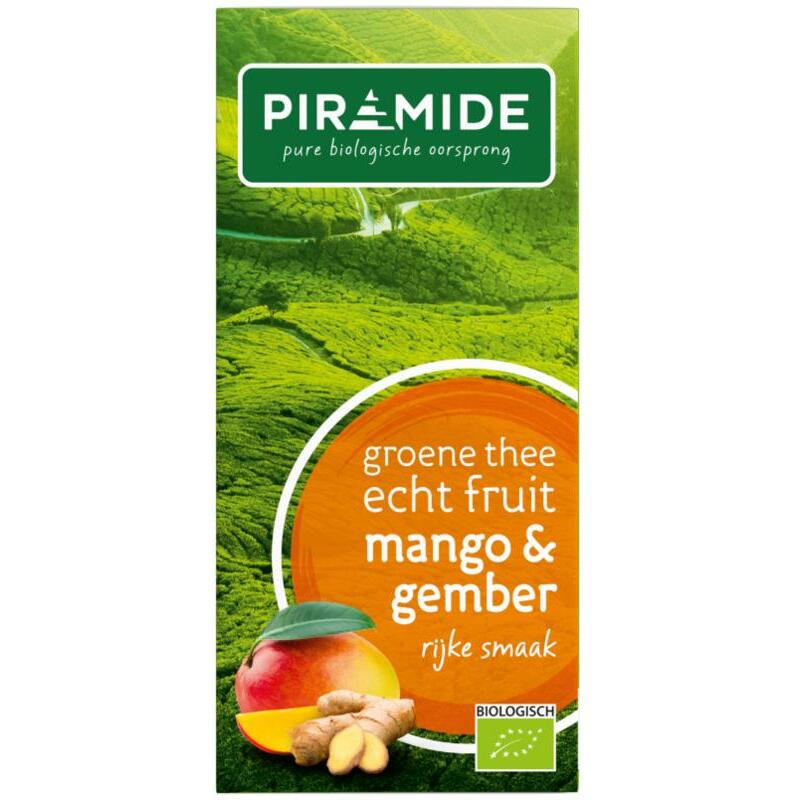 Piramide Groene thee mango en gember bio 20st