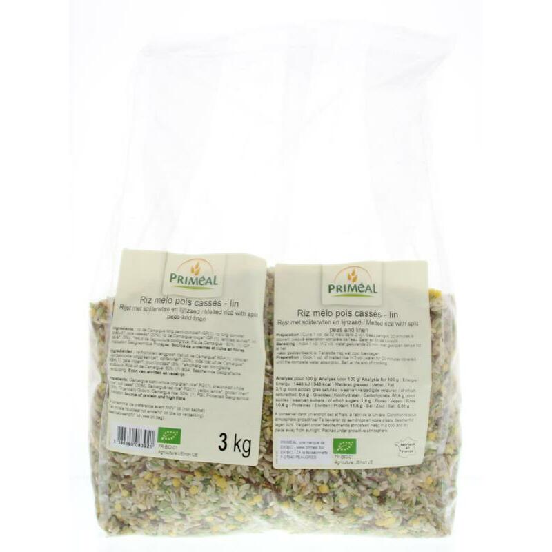 Primeal Rijst erwten gebroken vlas bio 3kg
