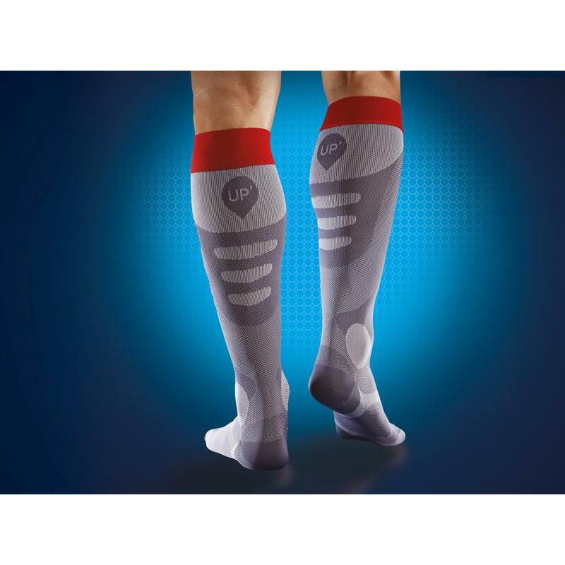 Thuasne Recovery socks up man rood grijs M 1paar