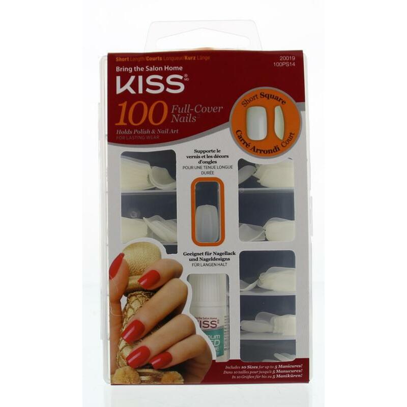 Kiss Full cover nails short square 1set