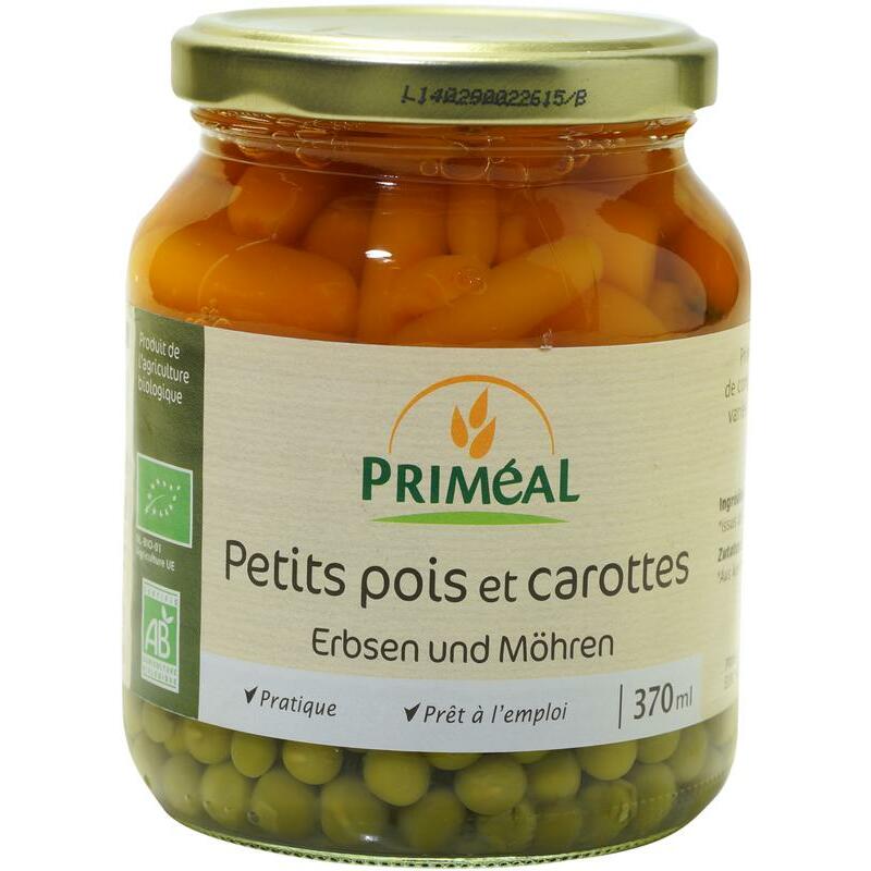 Primeal Doperwten wortelen bio 370ml